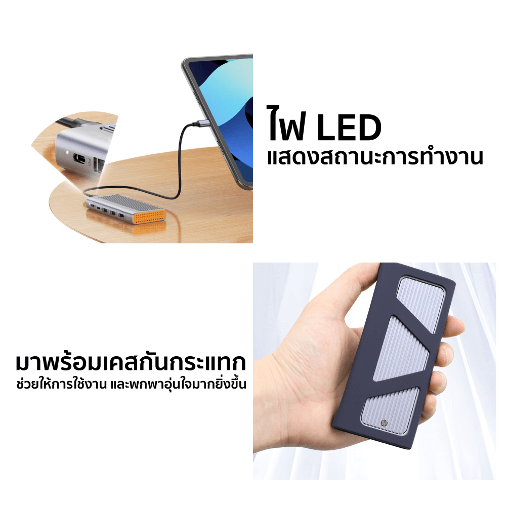 Portable M.2 (6in1) Docking Station ZTEC รุ่น ZD622 พอร์ต USB-C (ช่องการเชื่อมต่อ 6 ช่องในอุปกรณ์เดียว)_10